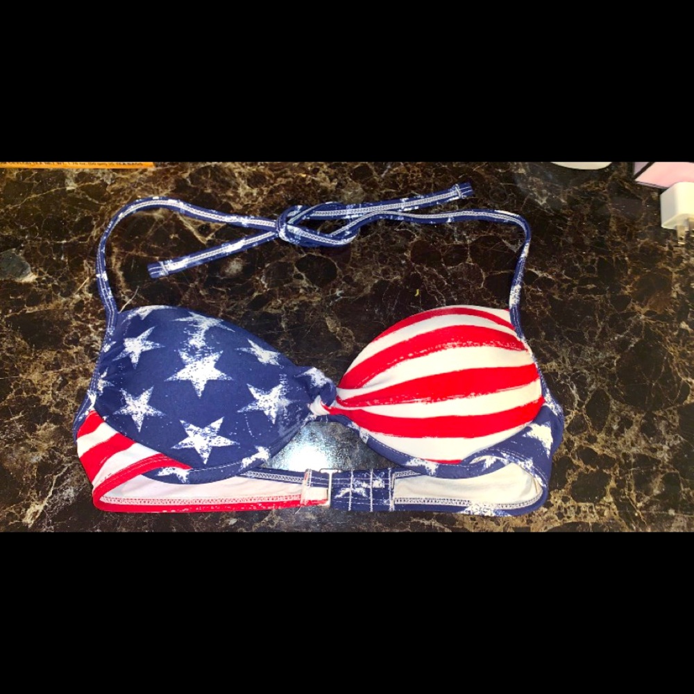 Small american flag bikini top